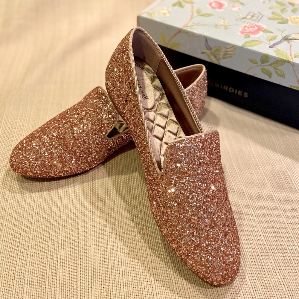 Birdies “The Starling” in Crushed Gold. Size 10. New.